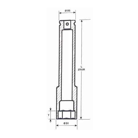 Krafthylsa Impact Socket OZAT 1" – halvsnitt