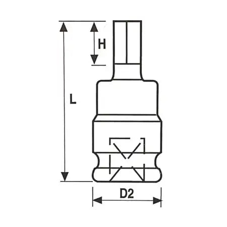 One Part Inhex Driver OZAT 3/4" – halvsnitt