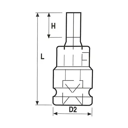 Krafthylsa Inhex Driver OZAT 3/4" – halvsnitt