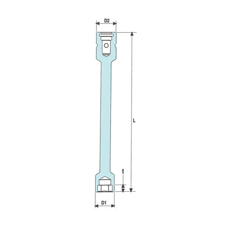 Krafthylsa OZAT – 3/8" LOV 6-kant, Nyckelvidd 21 mm, L 150 mm – LOV06M21L150