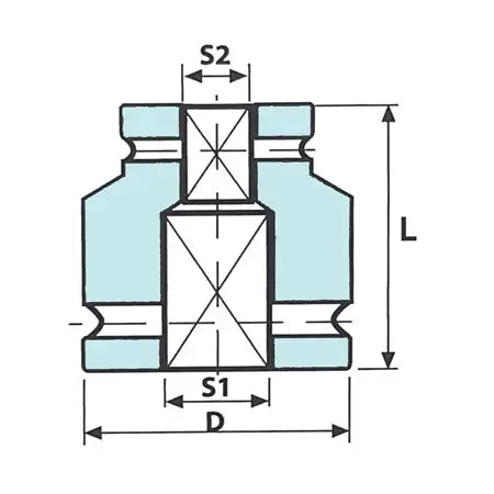 Krafthylsa Impact Socket OZAT Dubbelsidig Adapter – halvsnitt