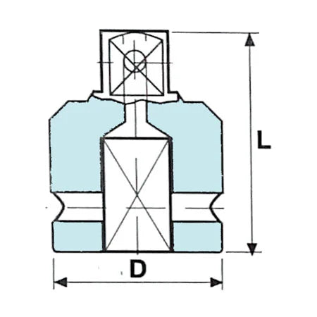 Krafthylsa Impact Socket OZAT Adapter – halvsnitt