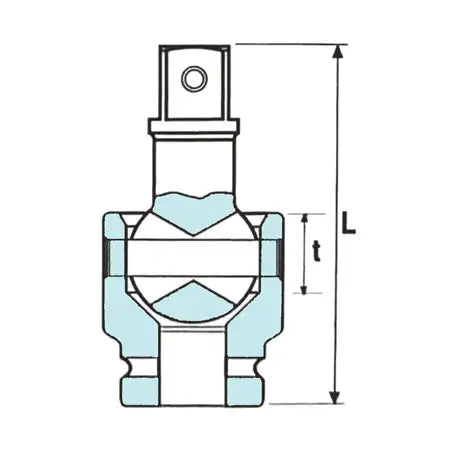 Krafthylsa Universal Joint OZAT 3/4" – halvsnitt